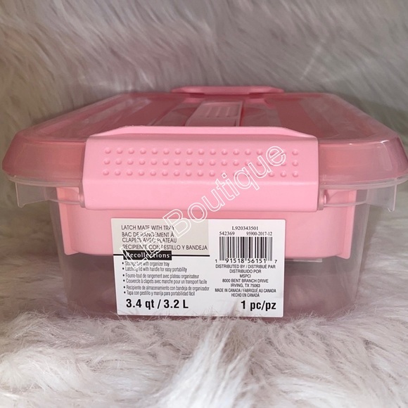 Recollections Latch Mate with Tray Container with Pink Lid NEW - Picture 3 of 7